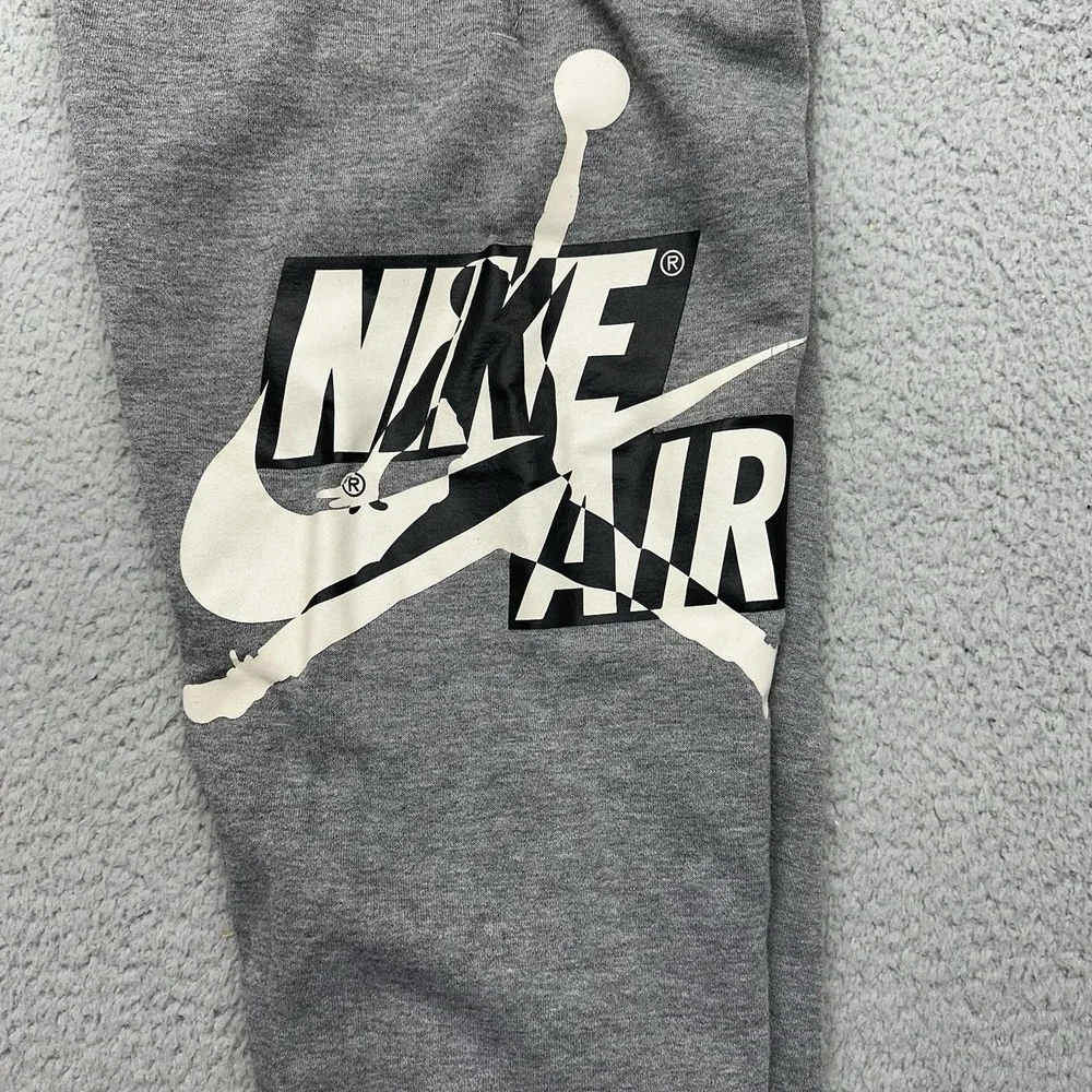 Nike Air Jordan Youth Large (12-13 Yrs) Gray Jumpman Logo Jogger Sweatpants A434